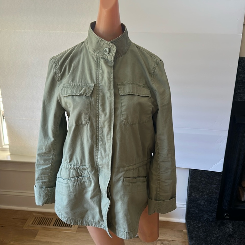 LOFT Green Zip Up and Buttons Jacket. Size Medium